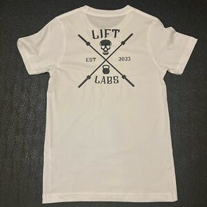 Adult Unisex Small Lift Labs Barbell and Skull T-Shirt